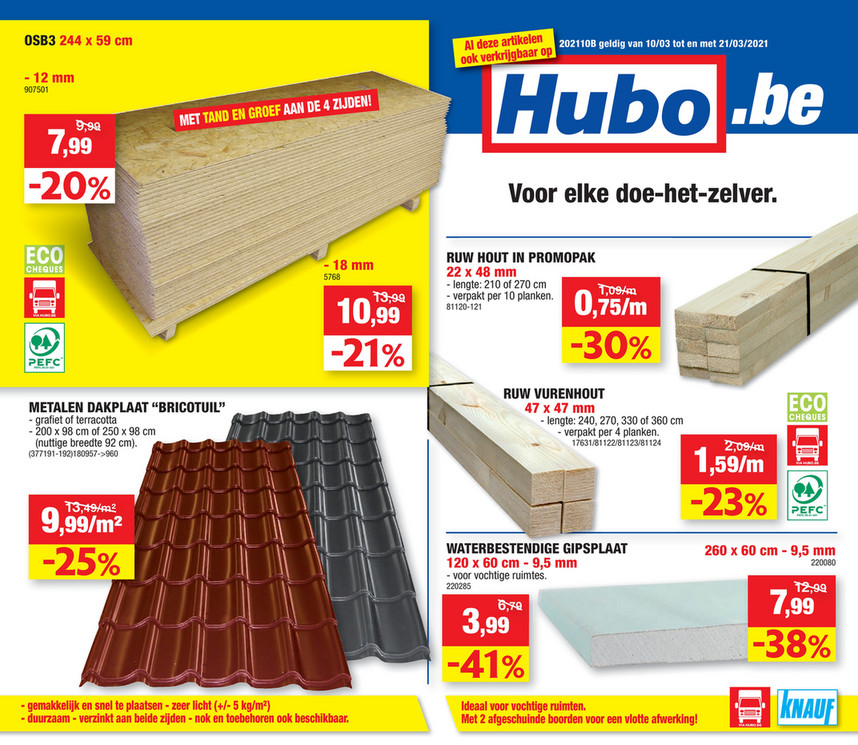 Hubo folder van 07/03/2021 tot 21/03/2021 - Weekpromoties 10