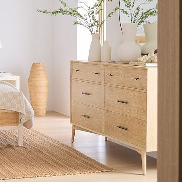 bedroom dresser modern Noak Mid Century Modern Dresser - 6 Drawer