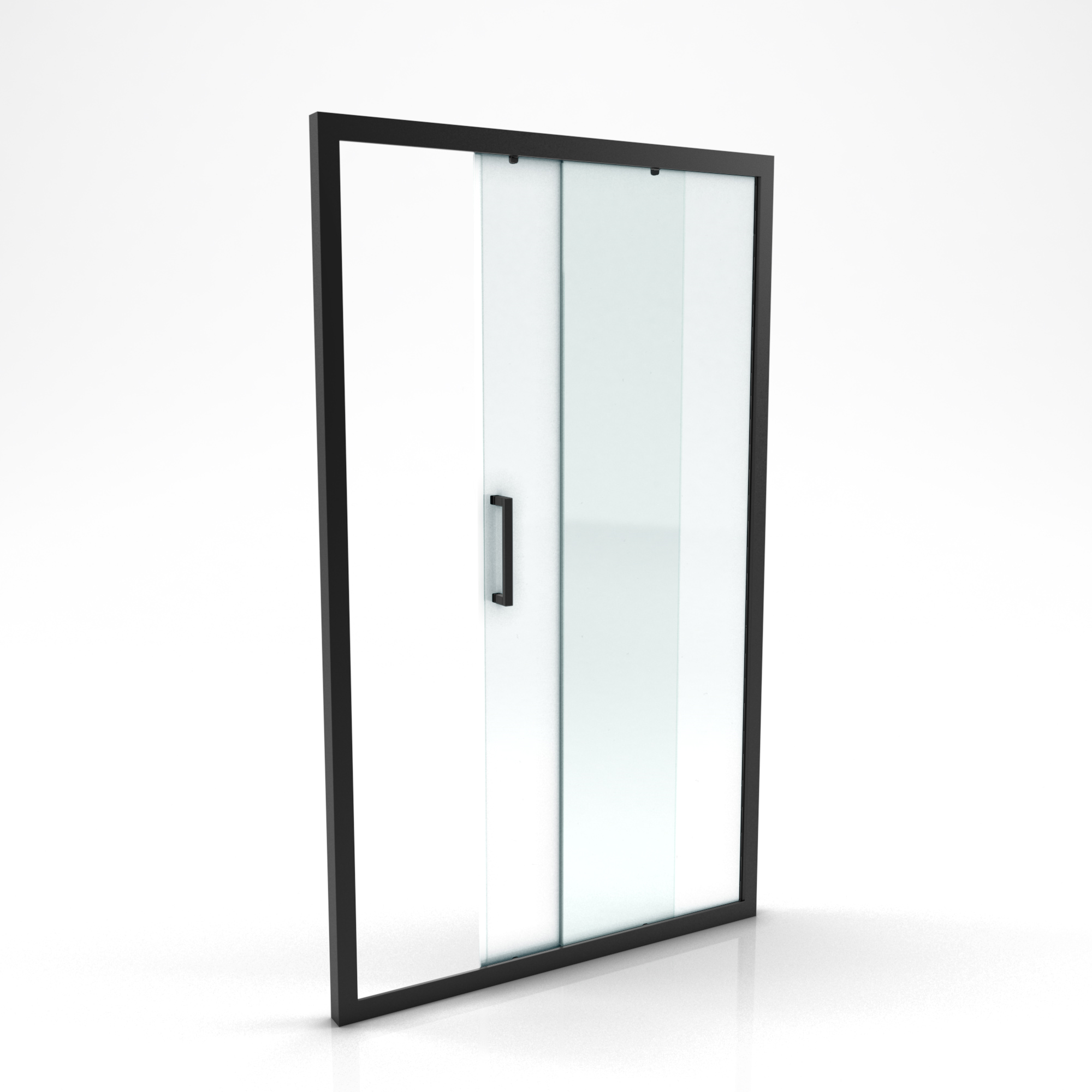 Aurlane - Douche Schuifdeur Factory 120 x 200CM - Zwart Profiel - 6 mm Helder Glas