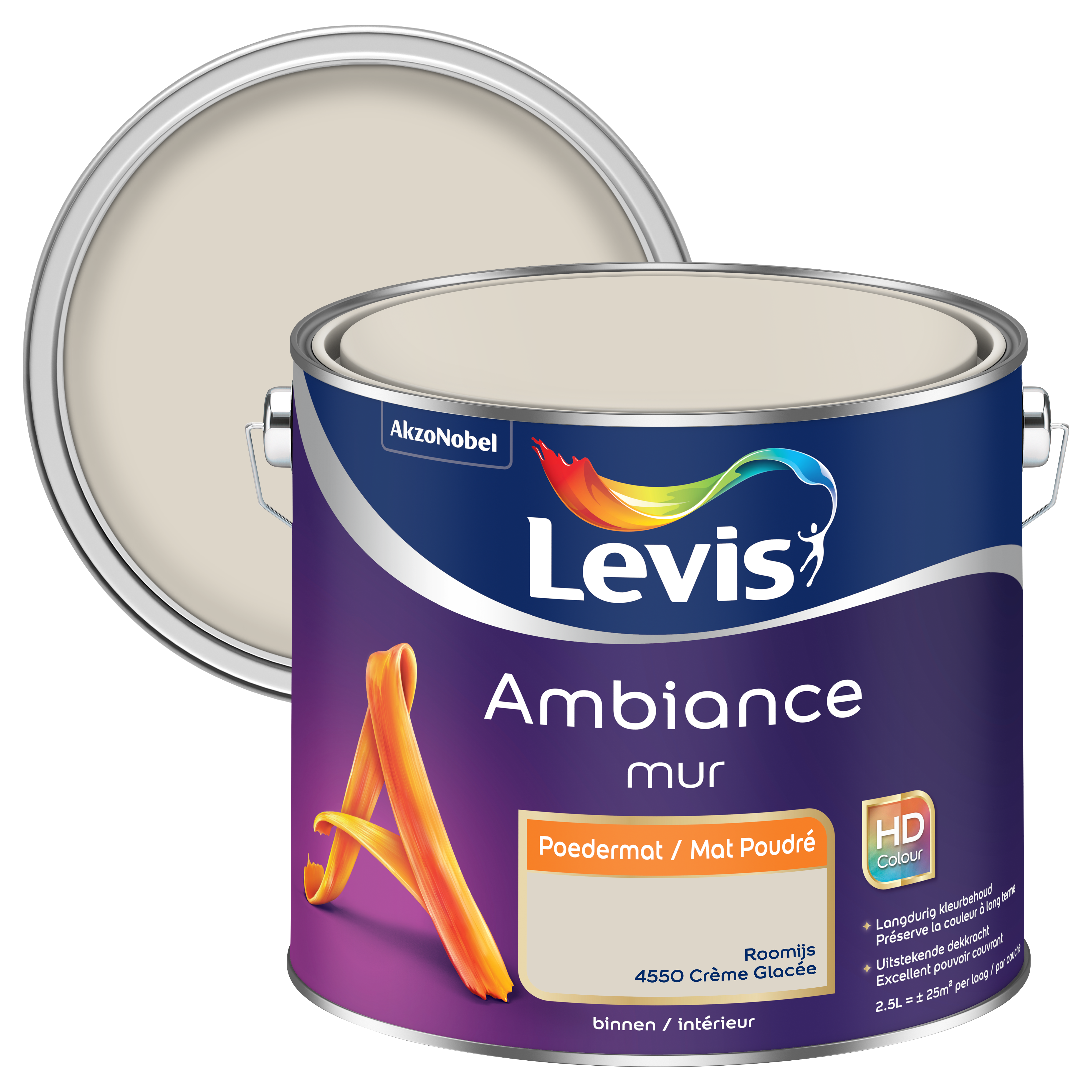 Peinture Levis Ambiance mat poudré crème glacée 2,5L
