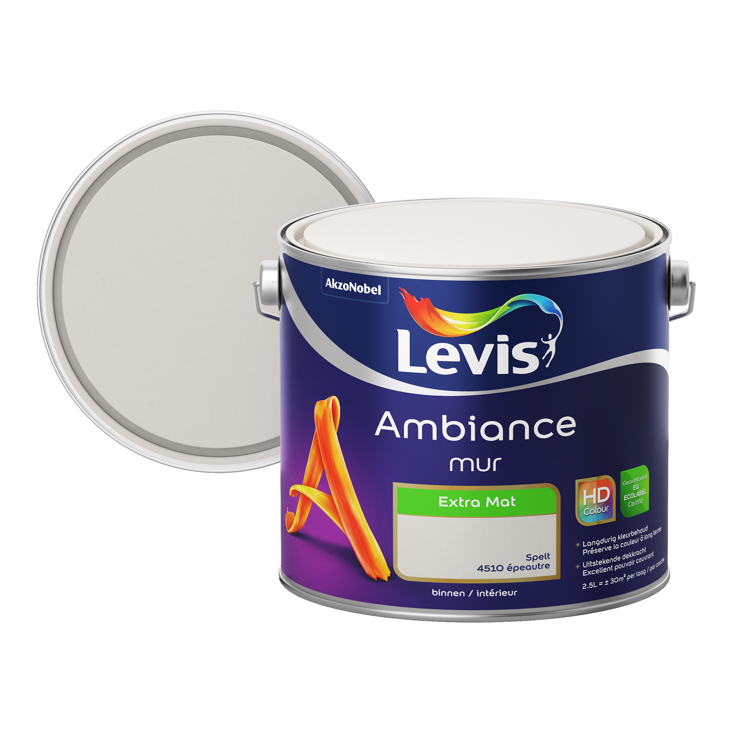 Peinture murale Levis Ambiance Mur épautre extra mat 2,5L