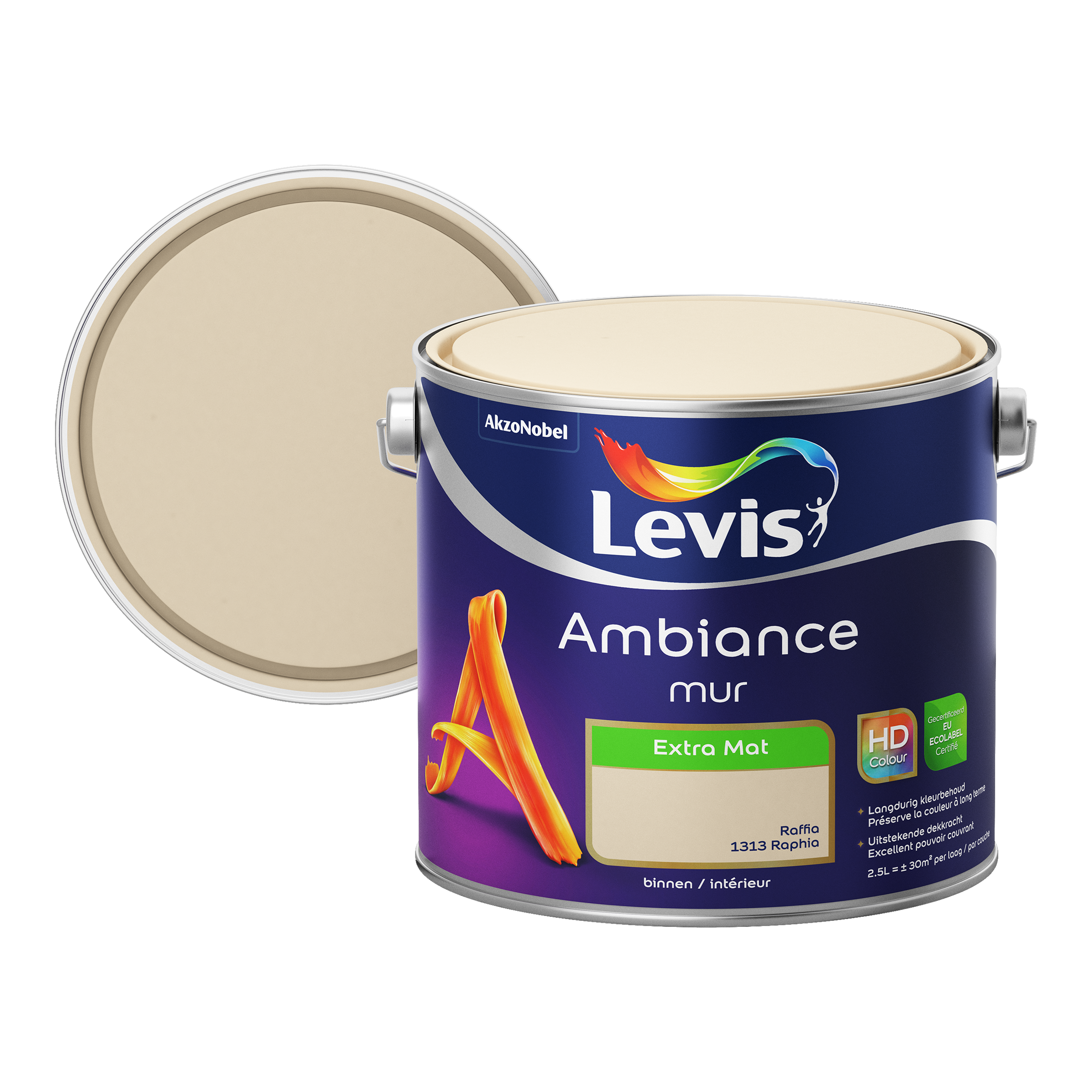 Peinture murale Levis Ambiance Mur raphia extra mat 2,5L