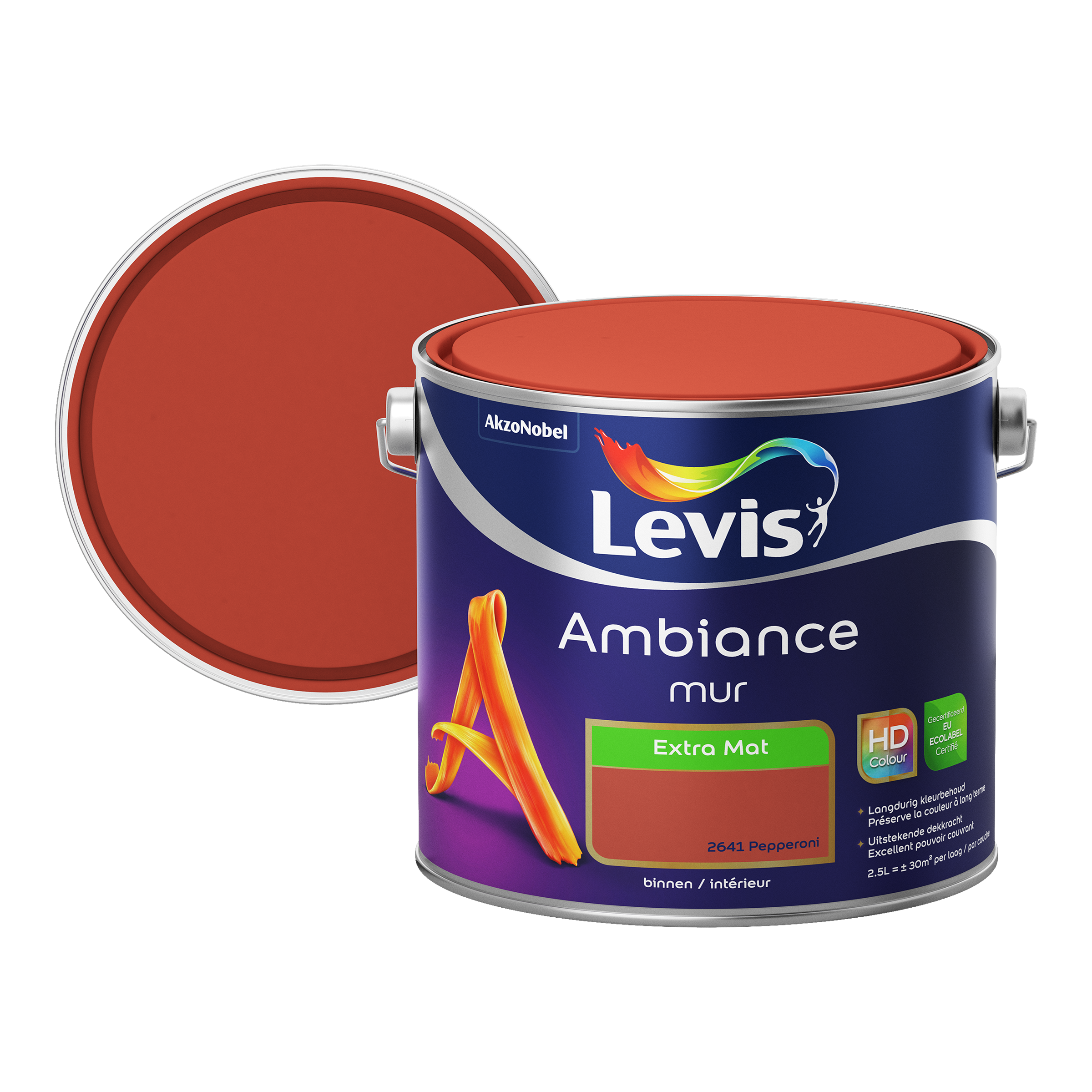 Peinture murale Levis Ambiance Mur pepperoni extra mat 2,5L