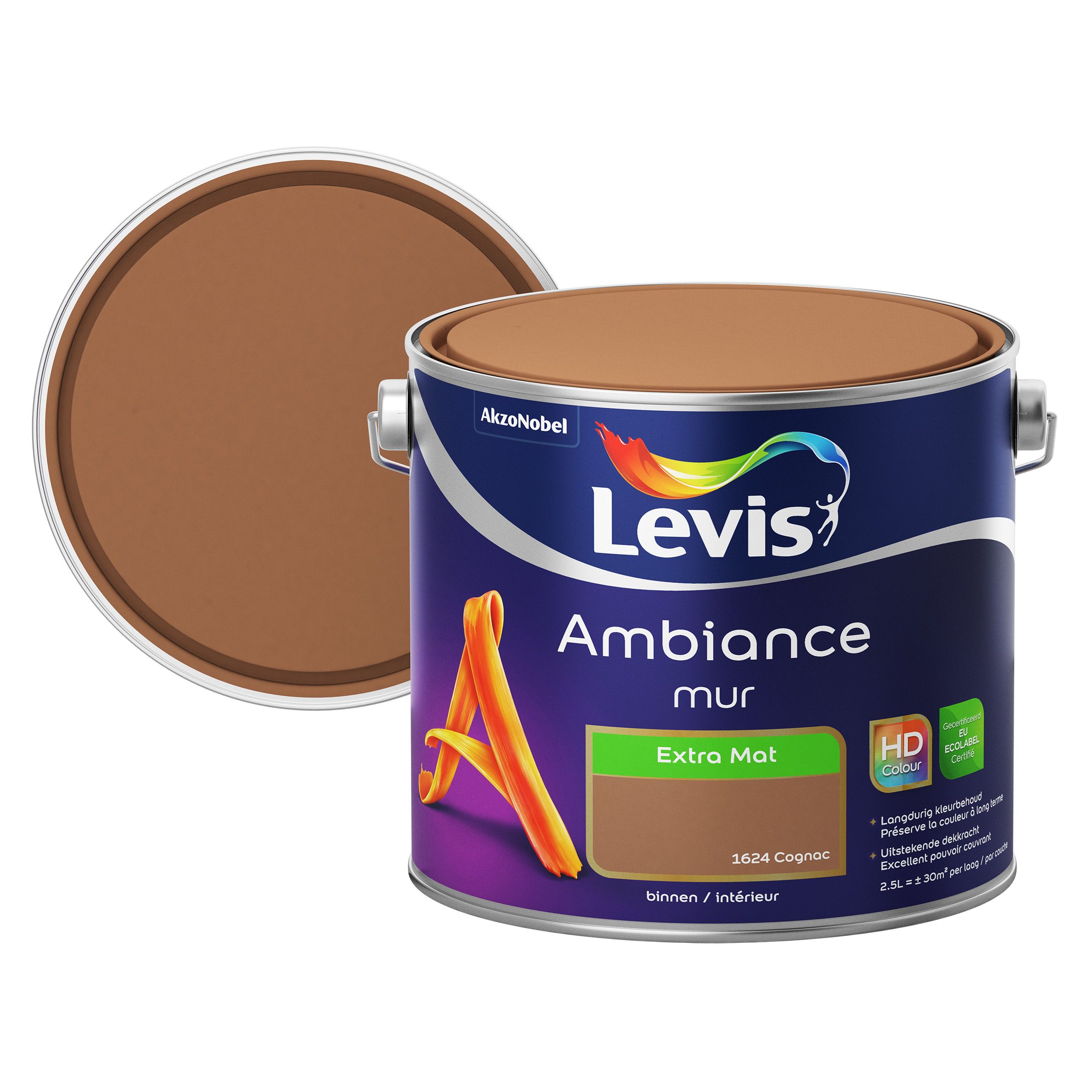 Peinture murale Levis Ambiance Mur cognac extra mat 2,5L