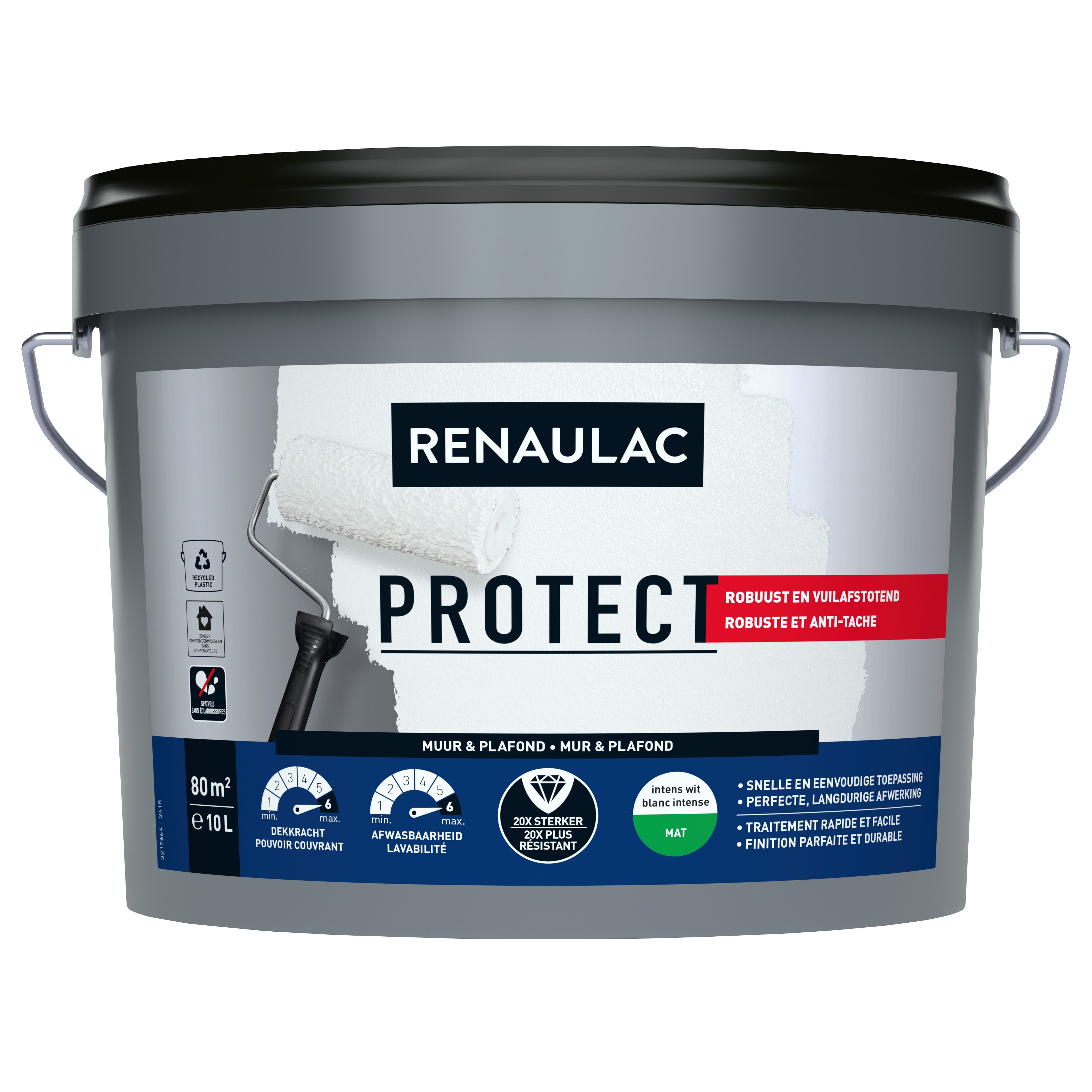Renaulac peinture murale White Protect mat blanc 10L