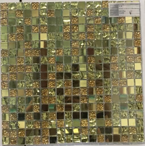 Carrelage mosaïque verre or 30x30cm