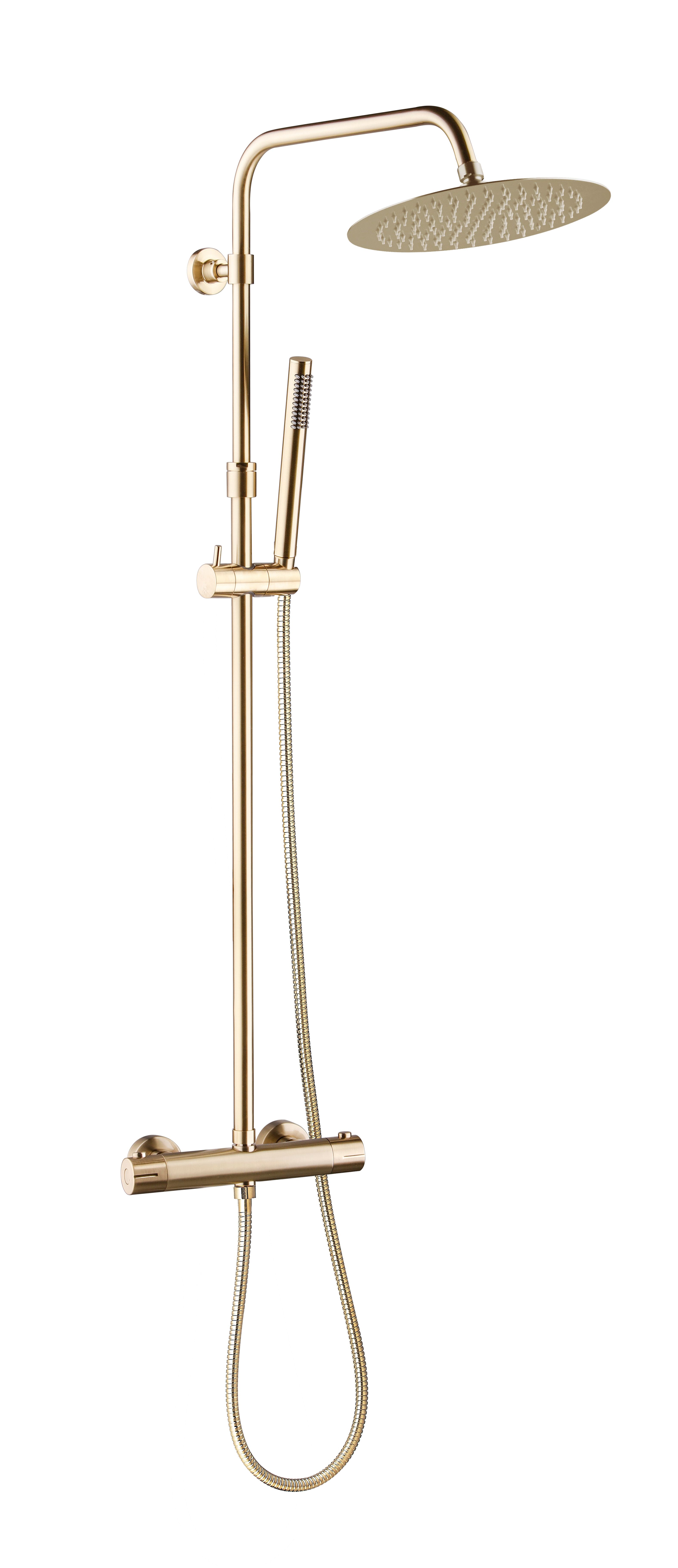 EsseBagno regendoucheset Luisa II met thermostatische kraan Ø250mm goud