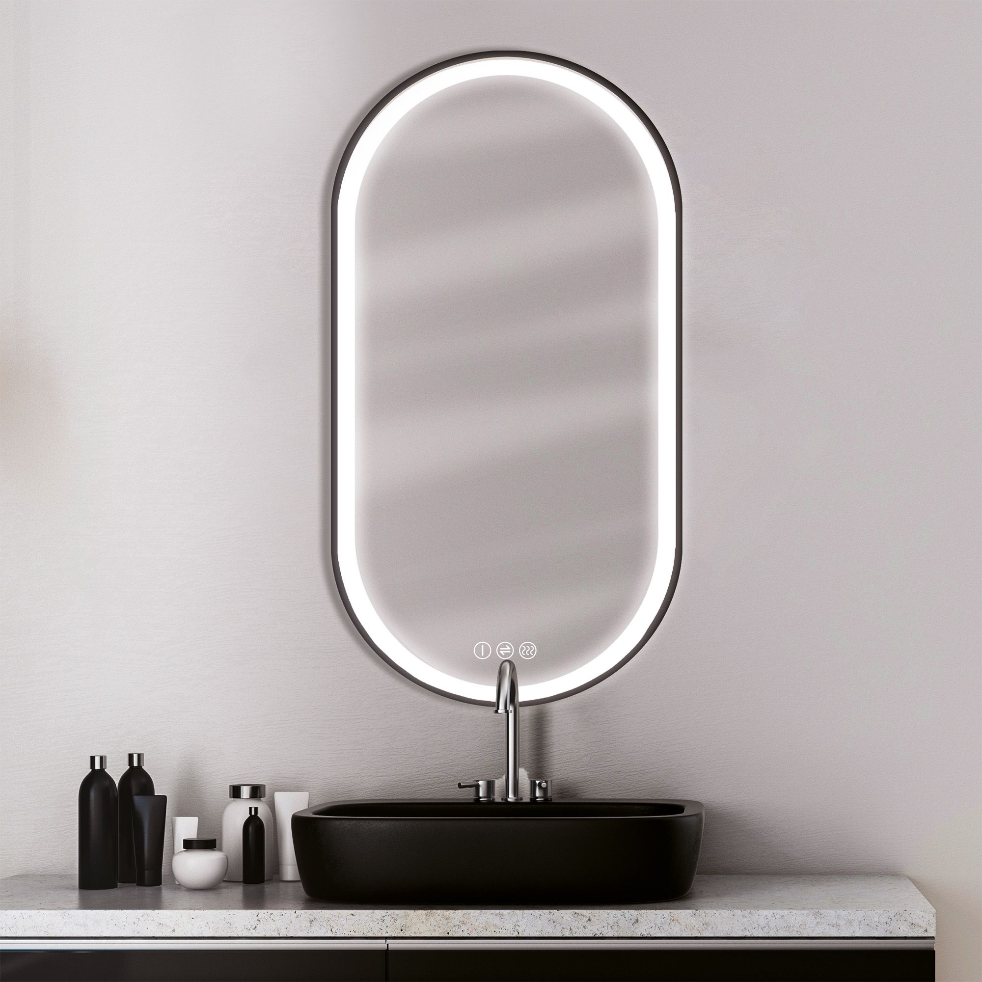 Miroir Swann Black 2 90x50cm bord noir