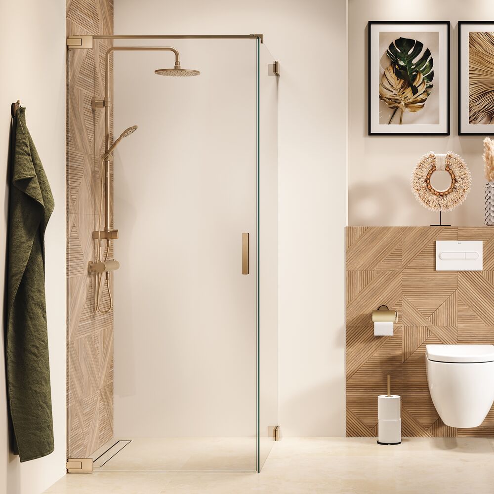 Sealskin - Zijwand Pure 120 x 200CM - Goud Profiel - 8 mm Helder Glas