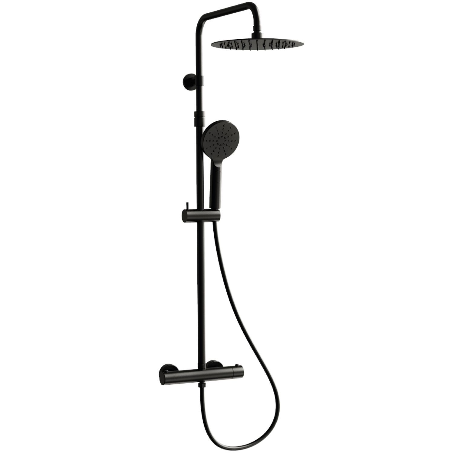 Colonne de douche thermostatique essebagno luisa noir mat
