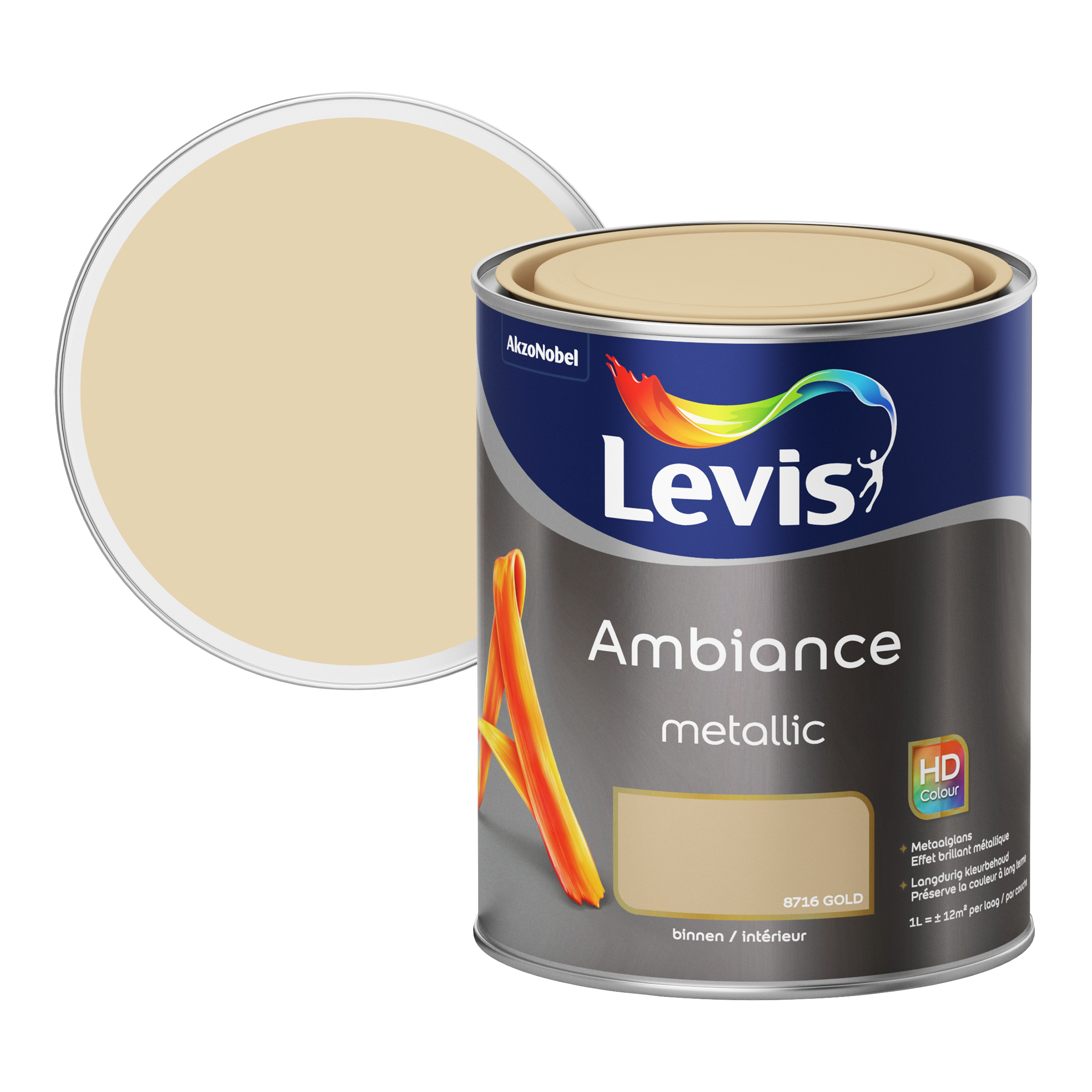 Peinture murale Levis Ambiance metallic gold 1L