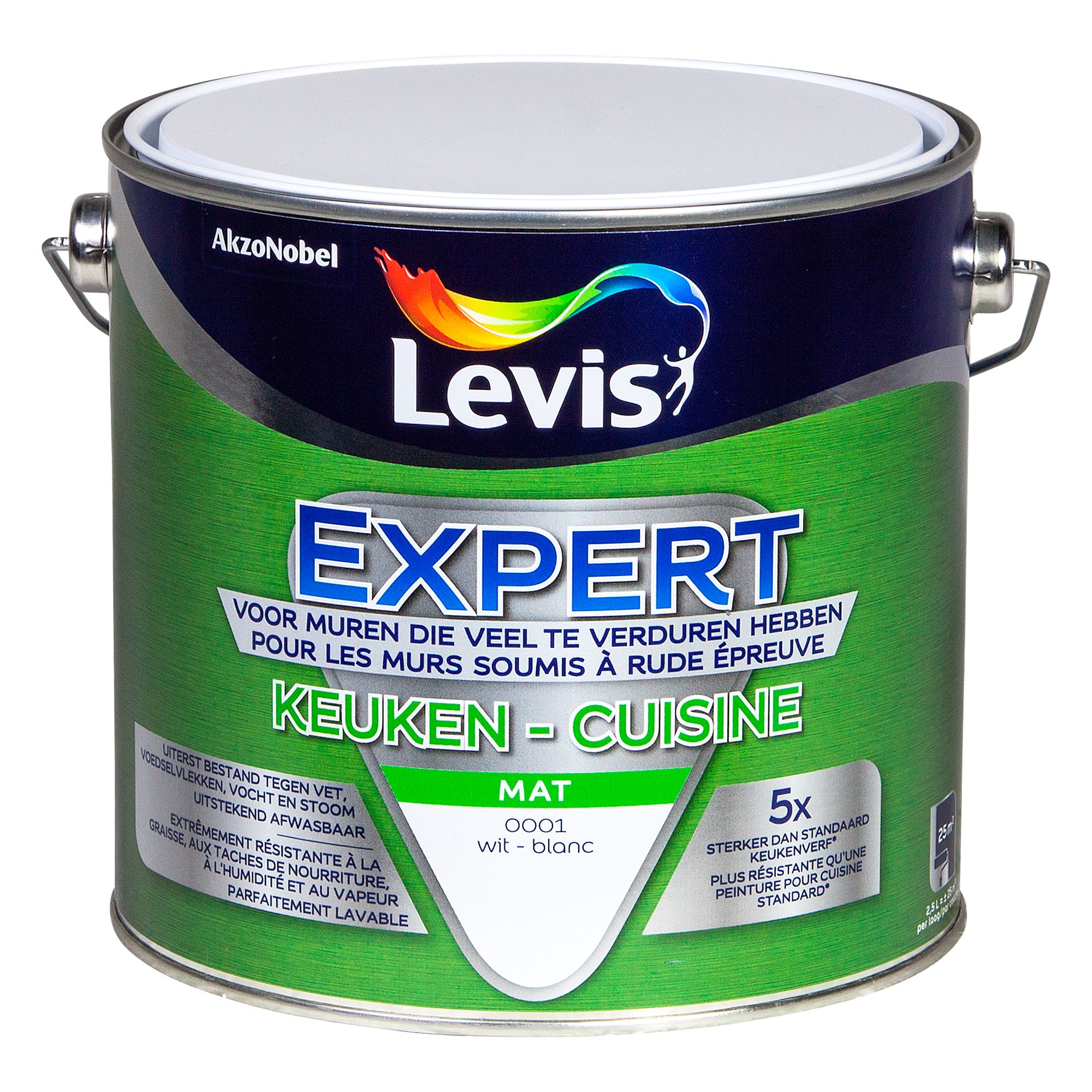 Peinture murale Levis Expert Cuisine blanc mat 2,5L
