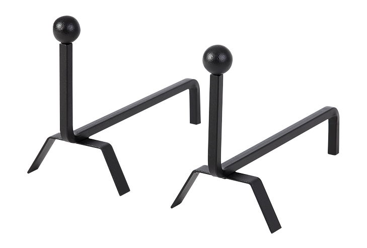 Chenets Doppio noir acier