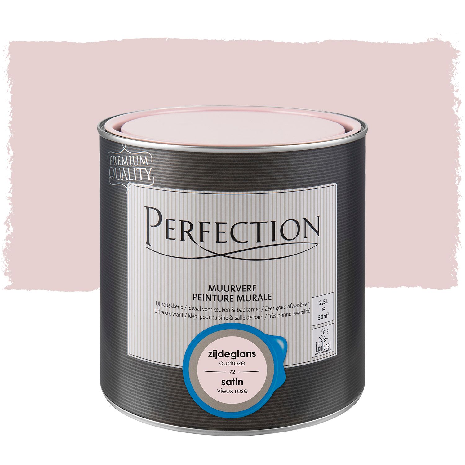 Peinture murale Perfection ultra couvrant satin vieux rose 2,5L