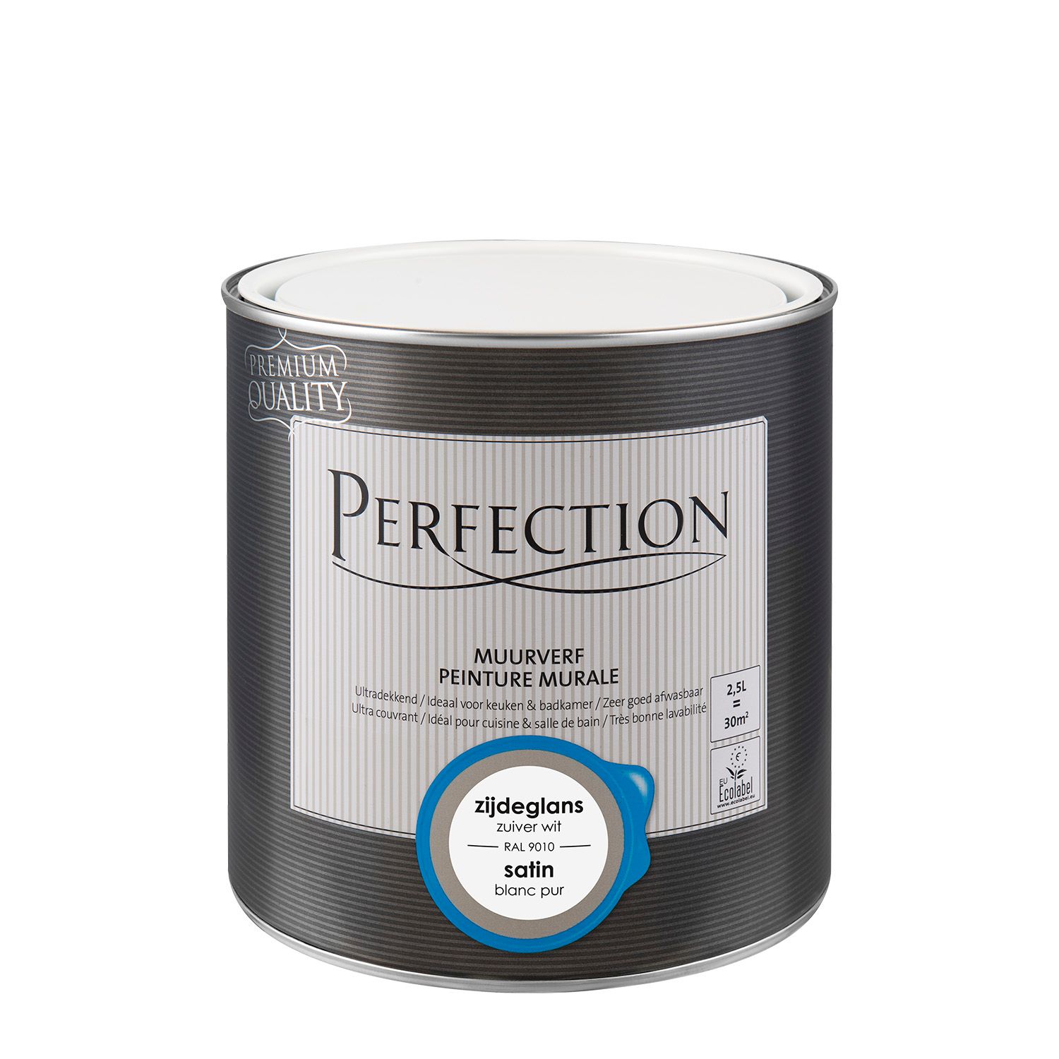 Peinture murale Perfection ultra couvrant satin blanc 2,5L