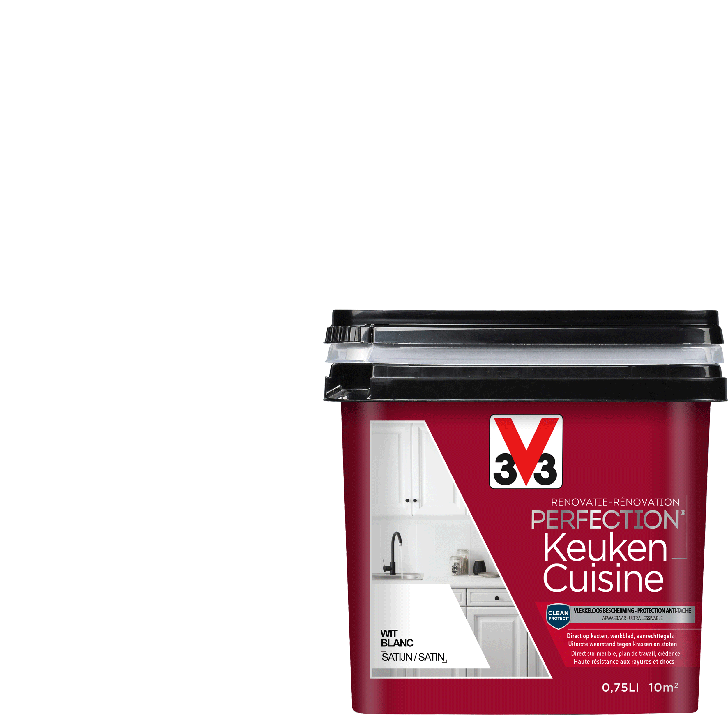 Peinture cuisine V33 Rénovation Perfection blanc satiné 750ml