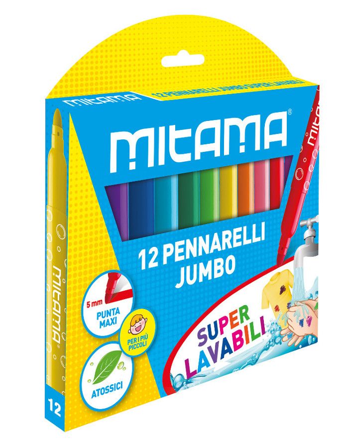 Mitama Pennarelli Jumbo Super Lavabili - Punta 5mm - 50 Pezzi Colorati - Con Barattolo Portapenne - Foto 7