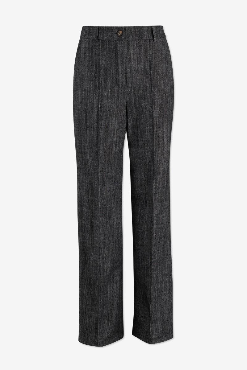 Donkergrijze wide leg broek - Maat 36 -