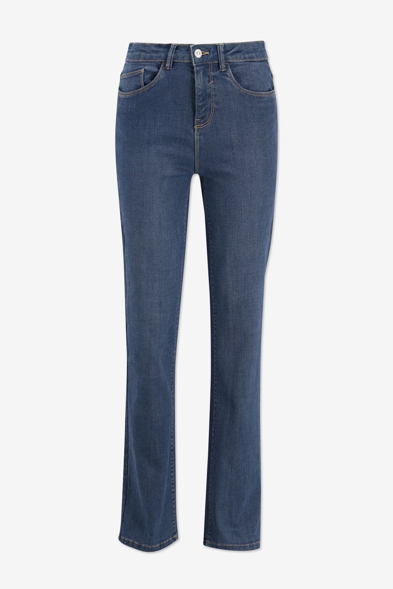 Olivia straight jeans met hoge taille donkerblauw - Maat 36 -