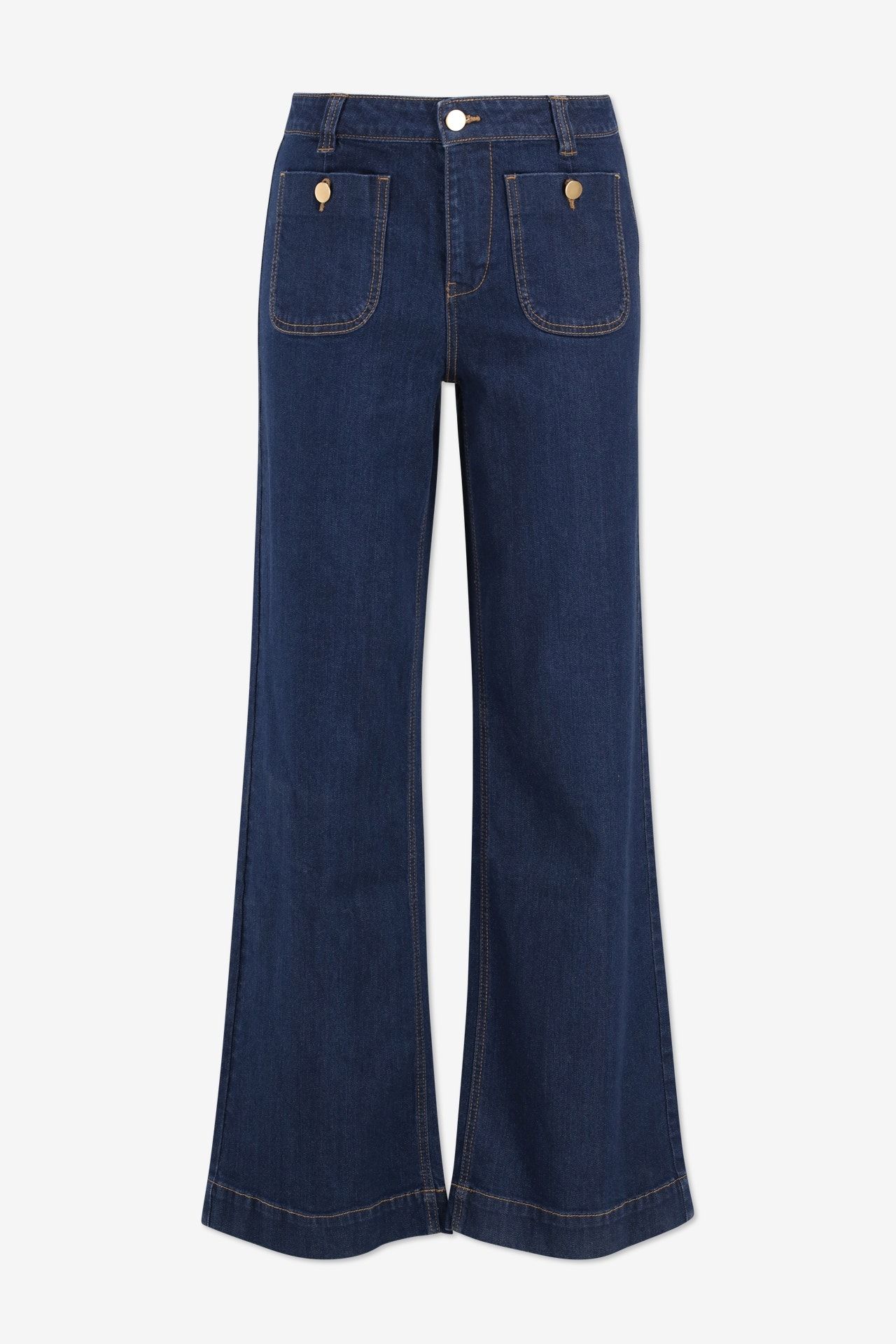 Jeans large bleu avec poches plaquées - Taille 34 -