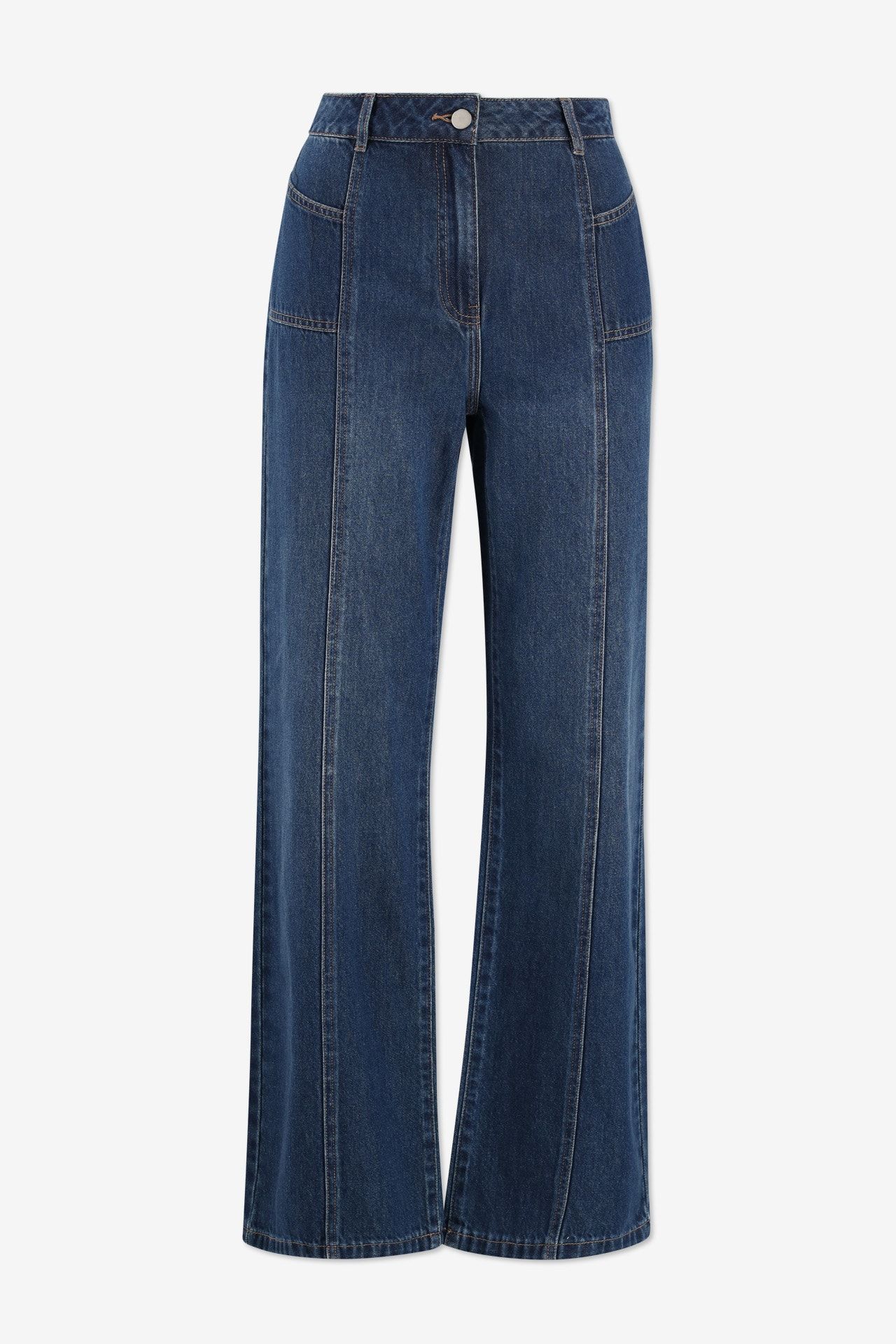 Jeans large à poches plaquées bleu encre - Taille 34 -