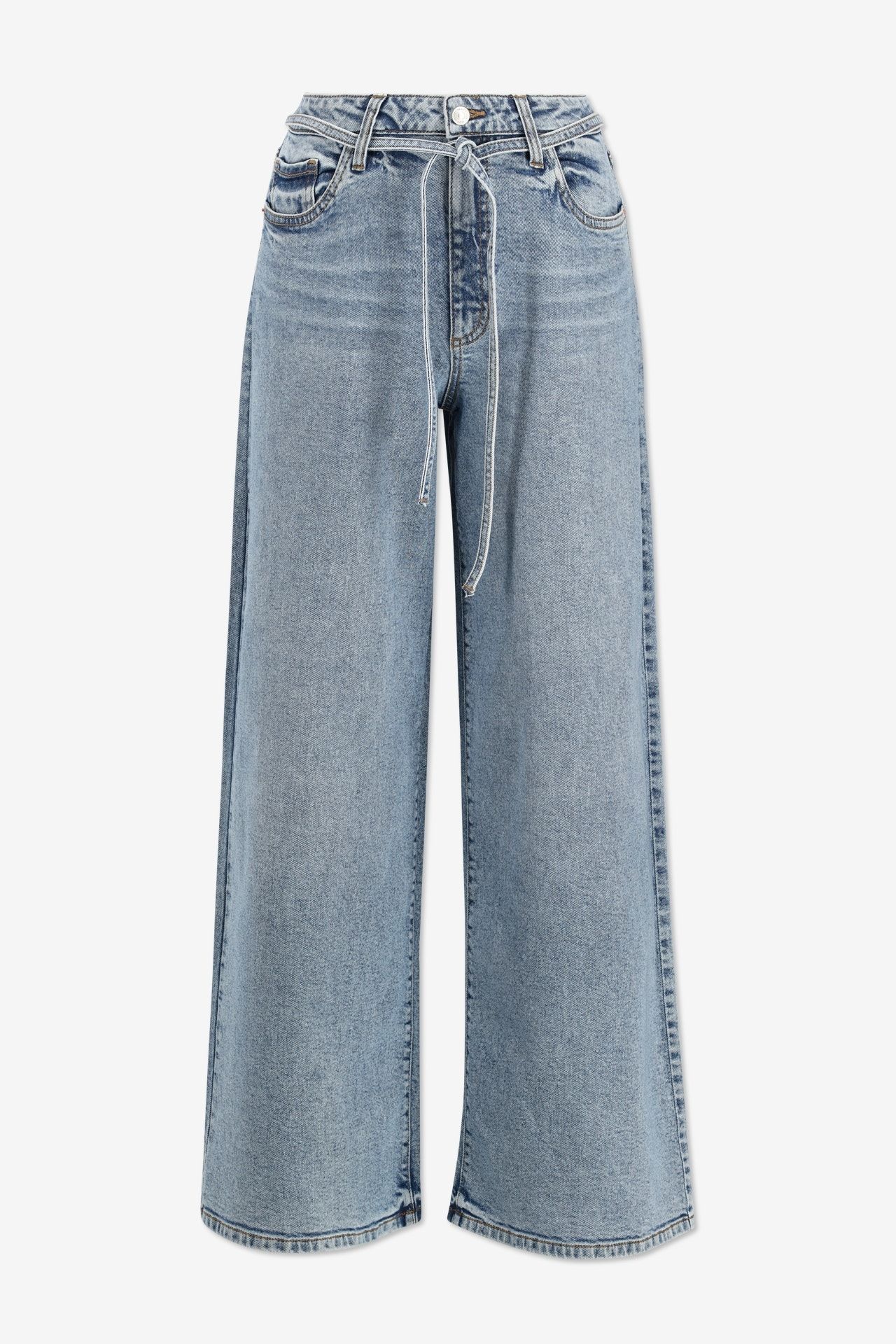 Jeans large bleu moyen avec corde en jean - Taille 34 -