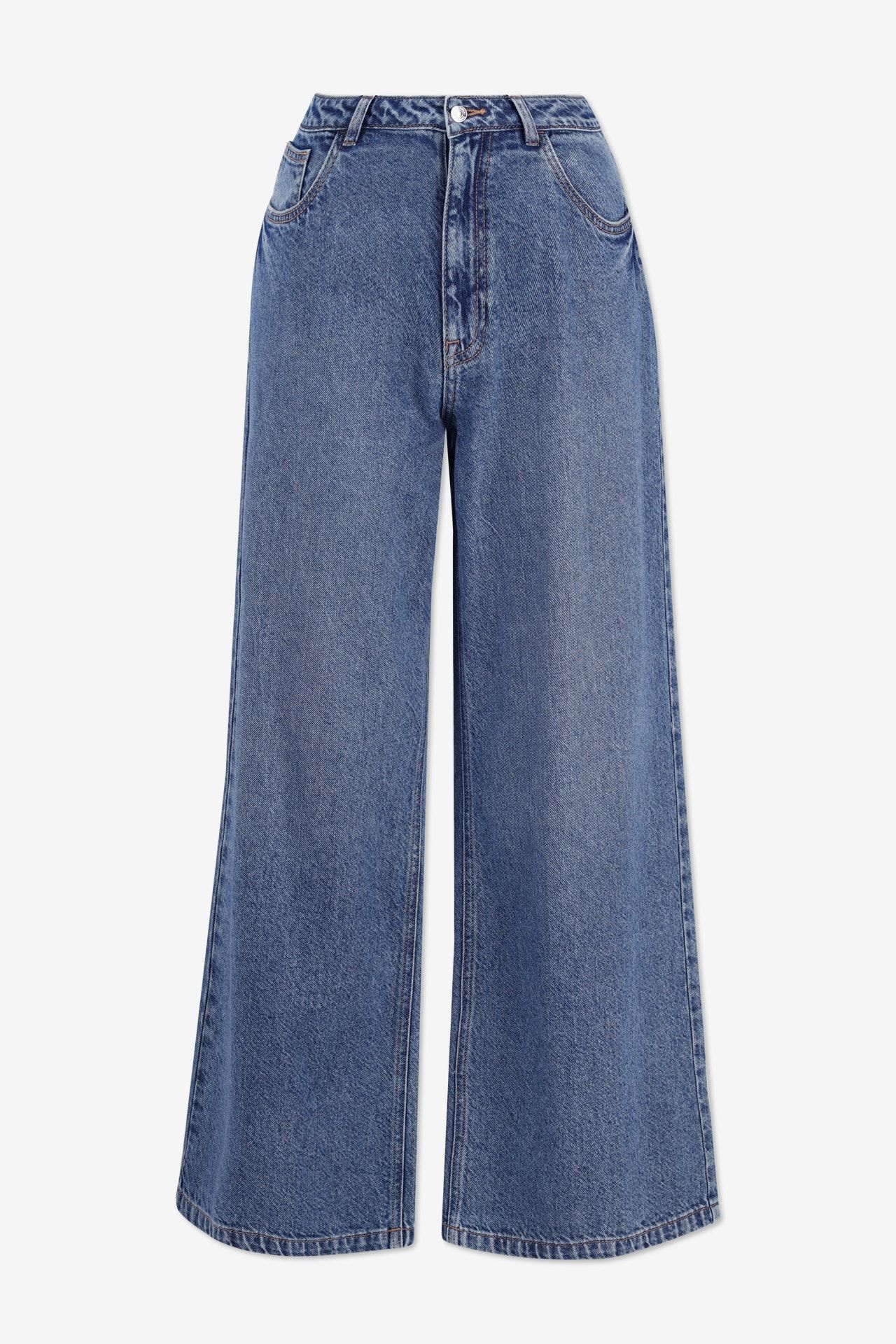 Midblauwe wide leg jeans - Maat 34 -
