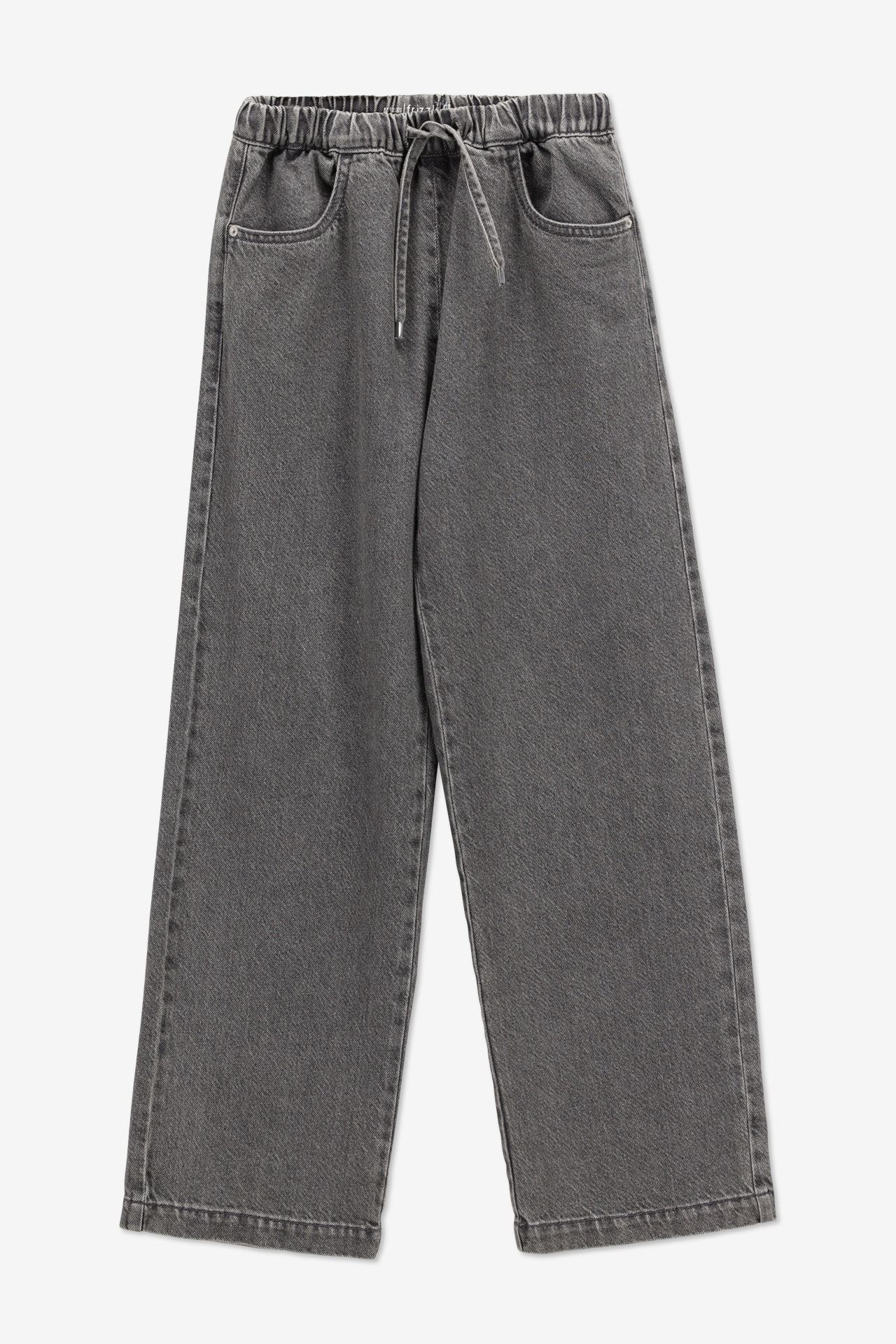 Jeans large gris foncé avec taille élastiquée - Taille 134 -