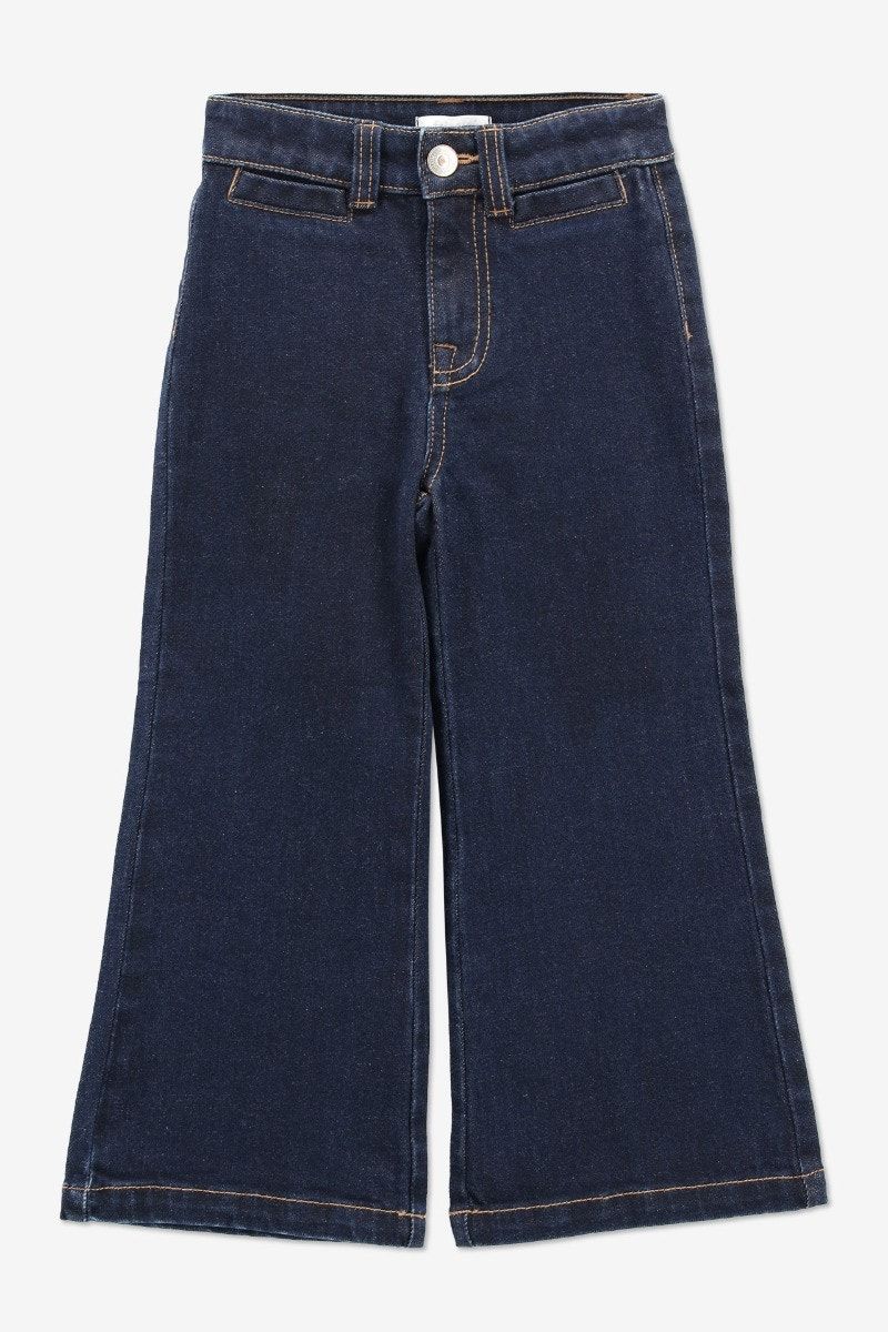 Donkerblauwe wide leg jeans - Maat 92 -