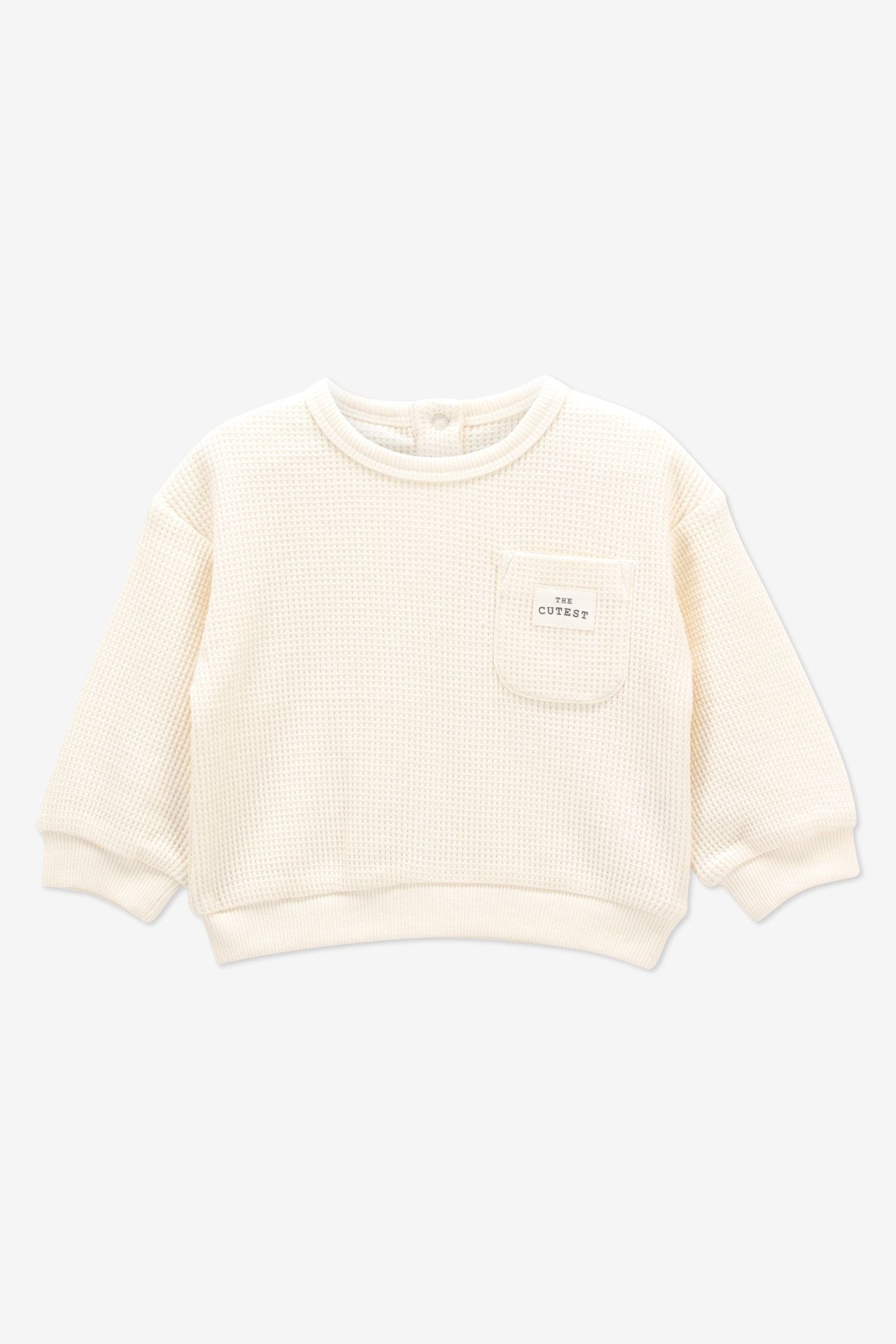 Ecru t-shirt in wafelstructuur - Maat 56 -