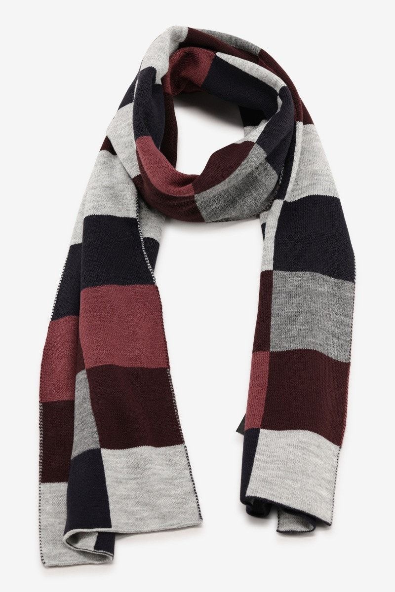 Grijs/bordeaux/roze/ecru geruite sjaal - Maat TU -
