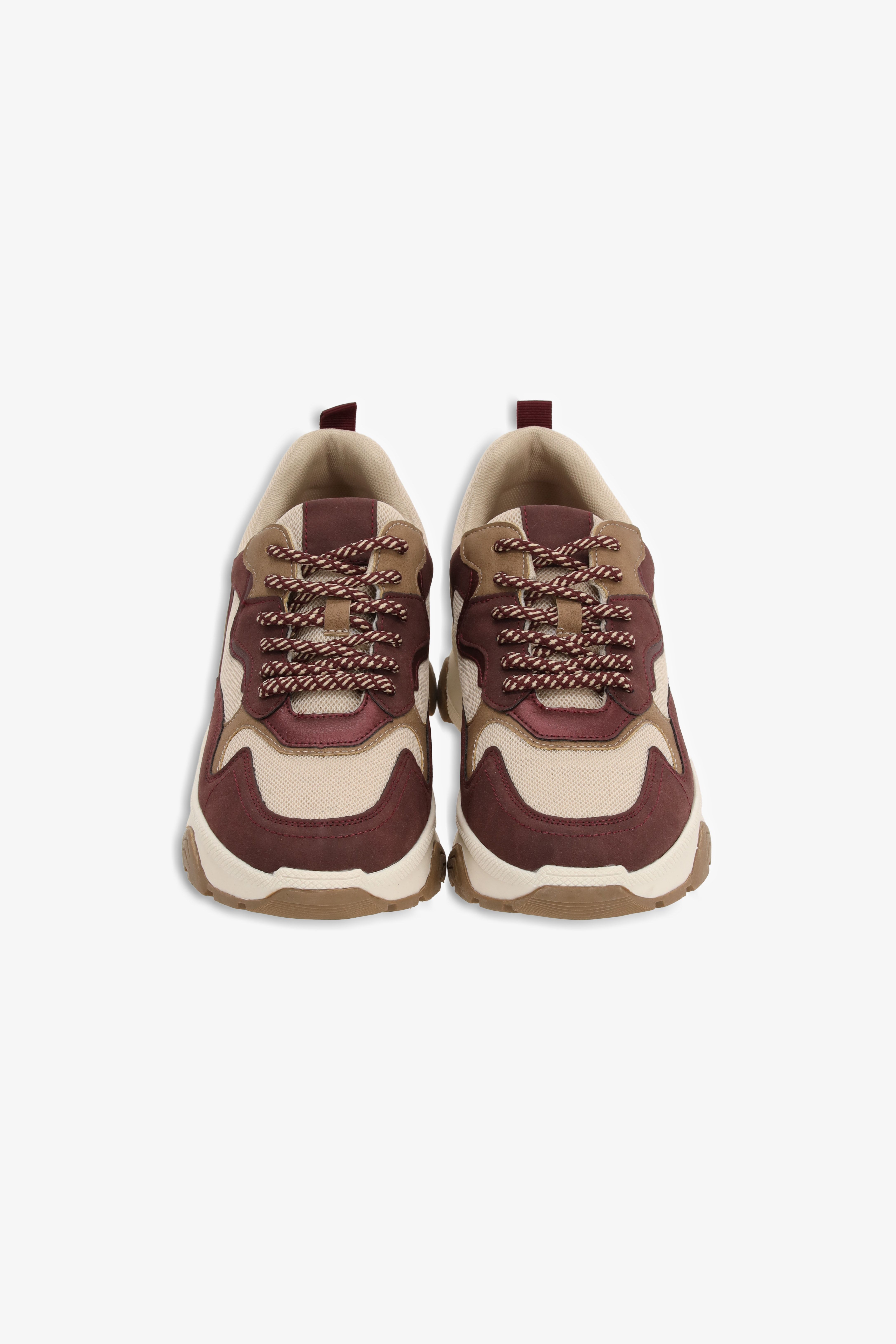 Baskets bordeaux/brun avec semelle blanche - Taille 36 -