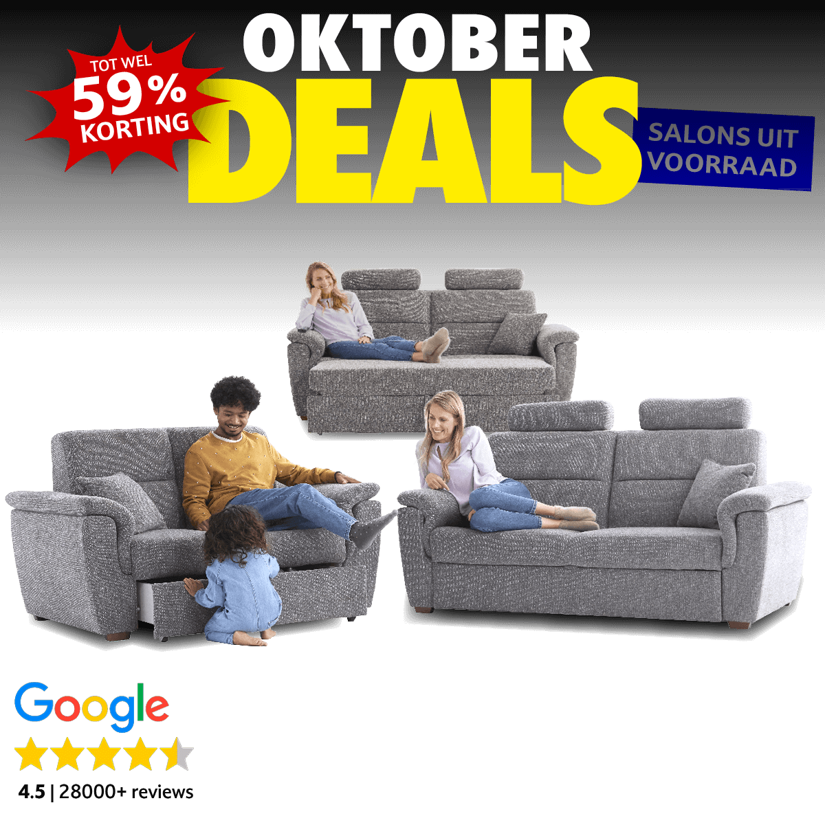 Seats and Sofas - Benito 3-Zits + 2-Zits Salon