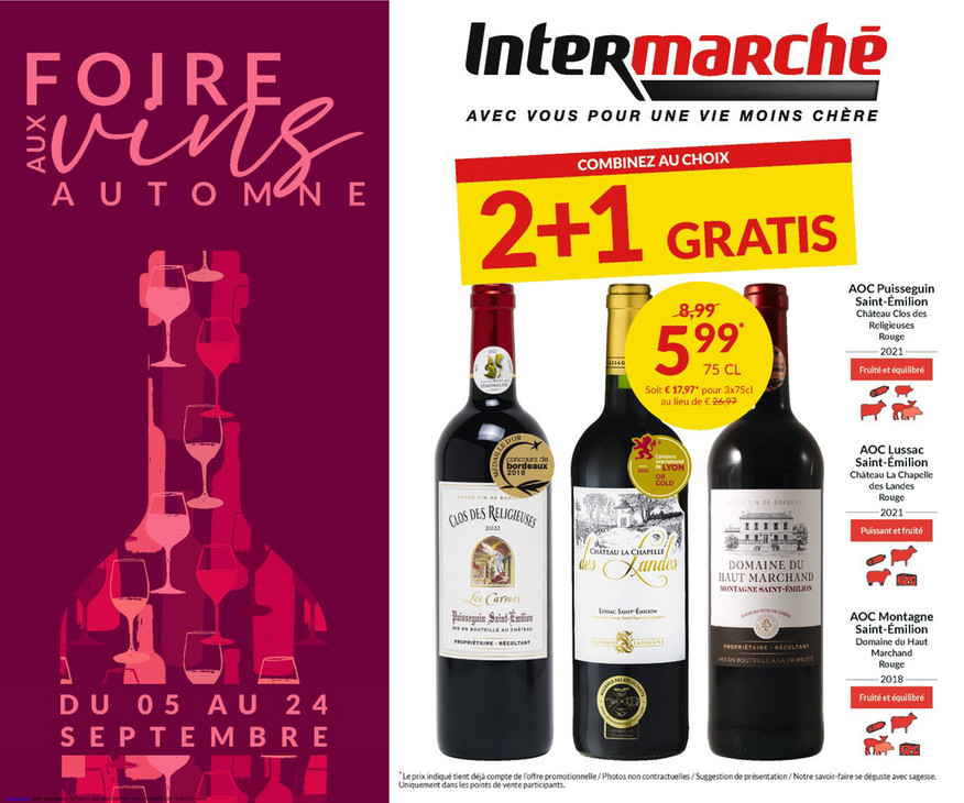 Folder Intermarché du 04/09/2023 au 24/09/2023 - de la foire aux vins  intermarche 