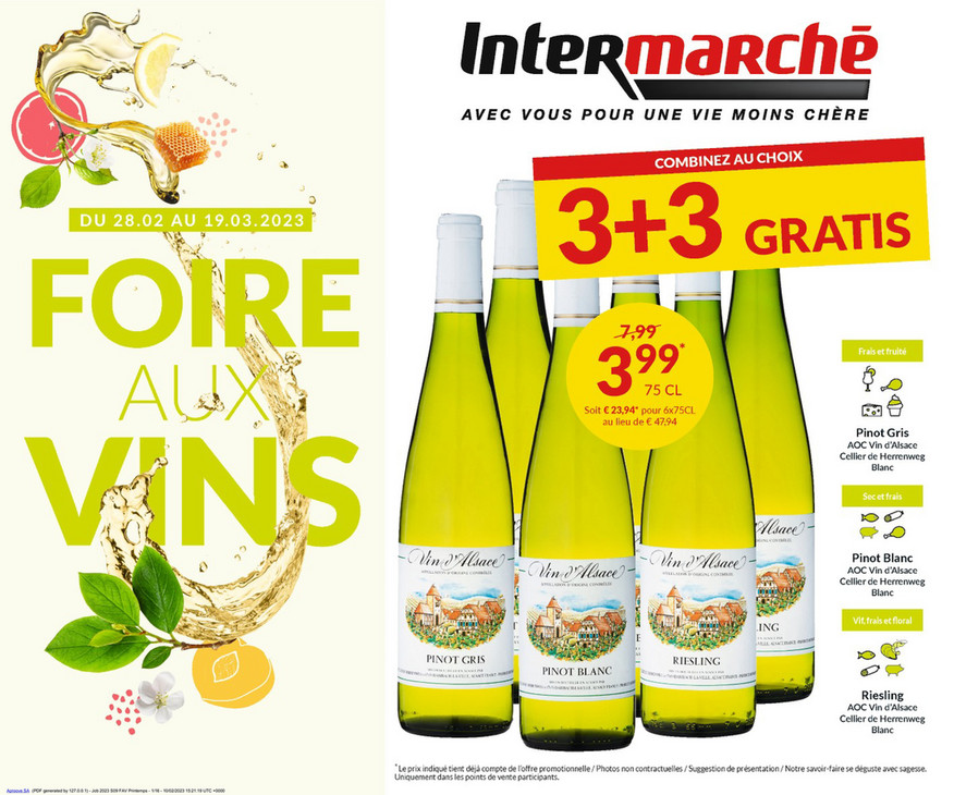 Folder Intermarché du 28/02/2023 au 19/03/2023 - Promotion foire aux vins 