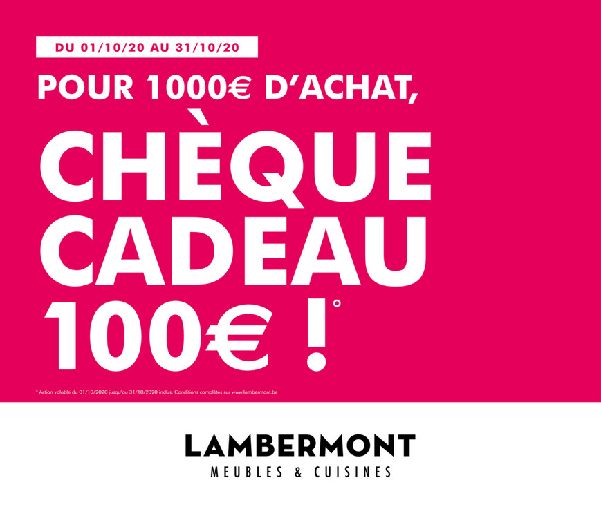 Folder Meubles et cuisines Lambermont du 01/10/2020 au 31/10/2020 - Promotions du mois Octobre