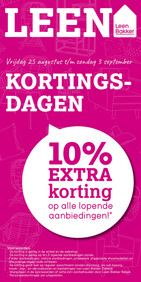 Leen Bakker folder van 25/08/2023 tot 03/09/2023 - Leen Bakker 10% extra korting op alle lopende aanb