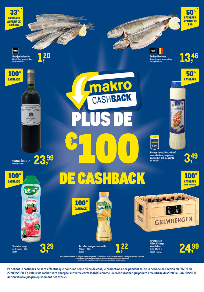 Folder Makro du 09/09/2020 au 22/09/2020 - Promotions de la semaine 37 Cashback