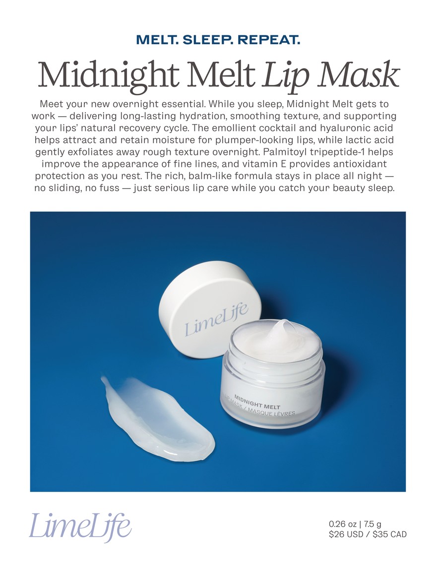 LimeLife Midnight Melt Lip Mask Jar and Texture