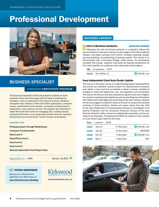 Kirkwood Community College - Kirkwood Continuing Education - Fall 2026 ...