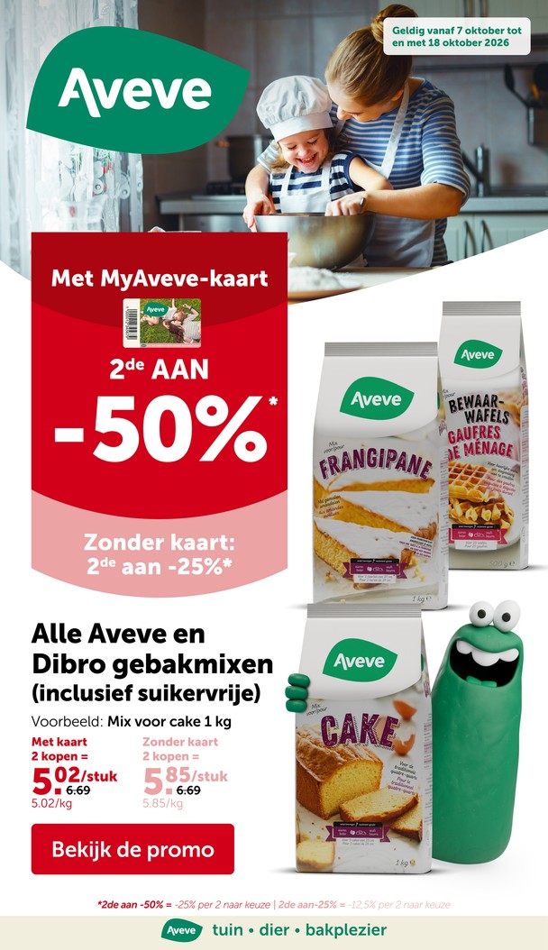 Voorpagina van de AVEVE folder