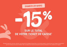 15% sur votre ticket de caisse